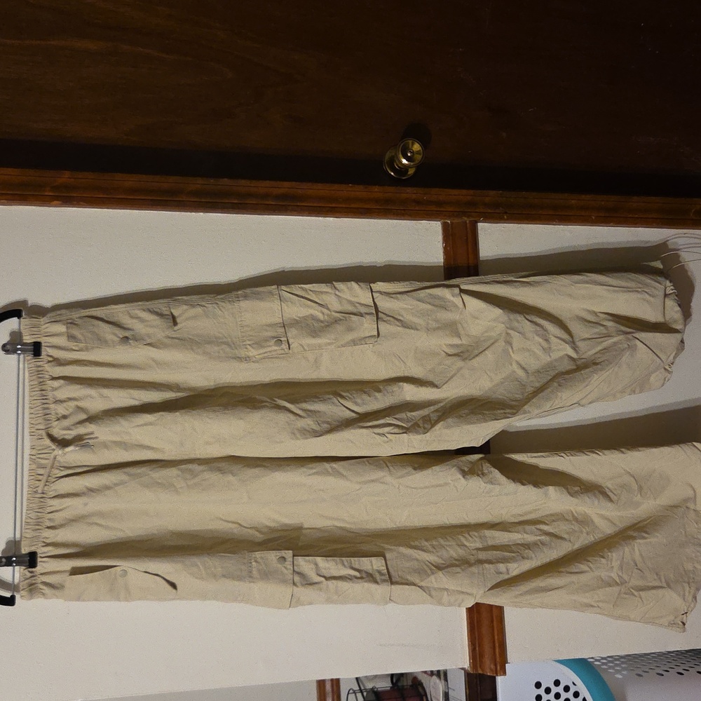 Womens Beige Cargo Pants